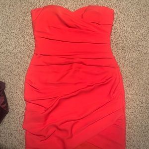 BCBG ruffled body con holiday dress